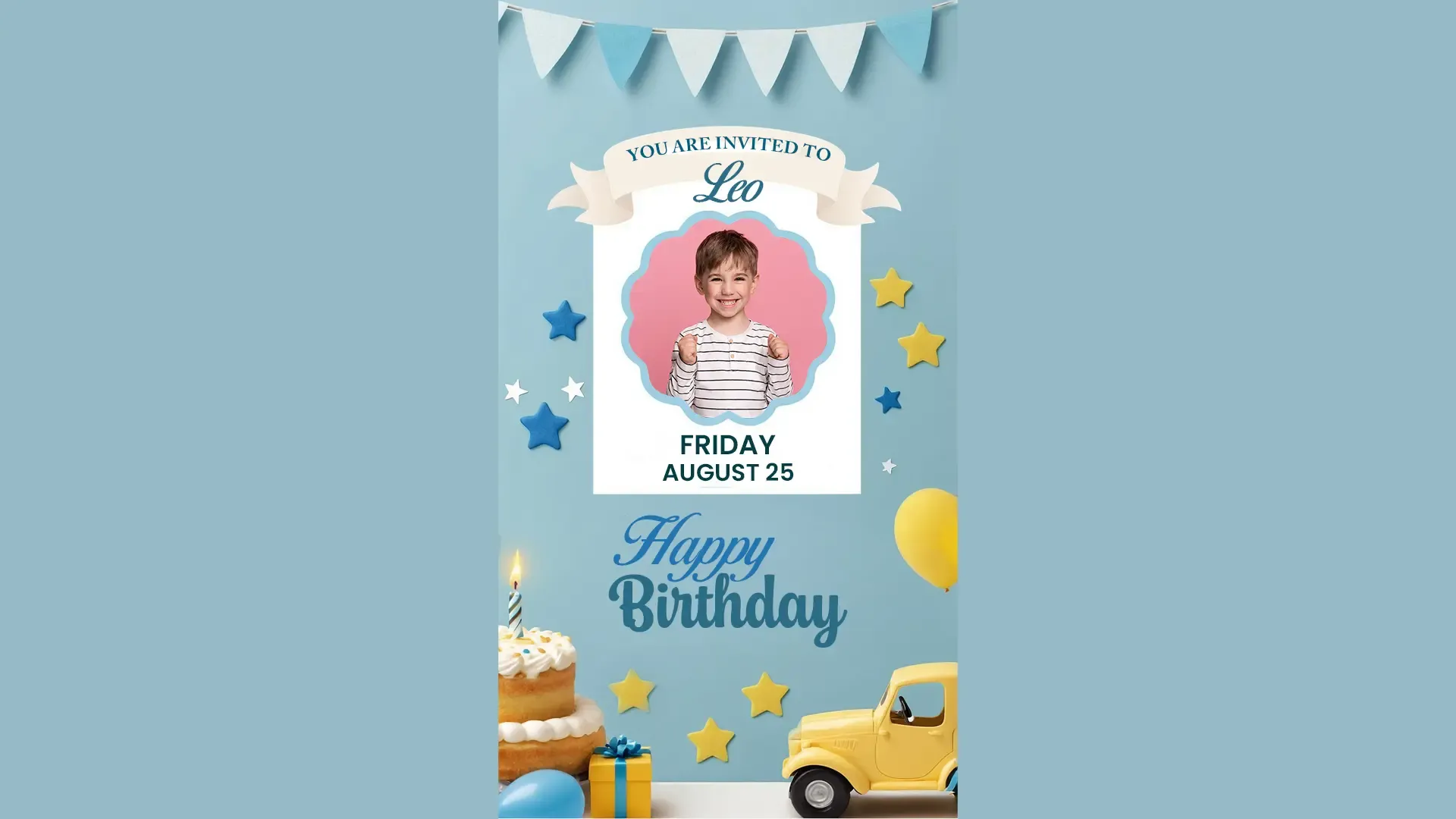 Joyful Birthday Bash Customizable Instagram Story Invitation